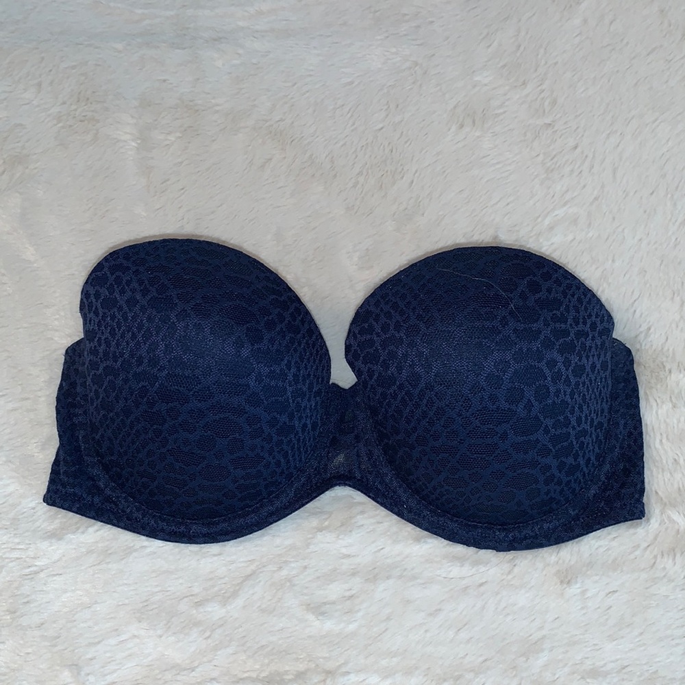 34D Aerie Audrey blue strapless lightly lined bra